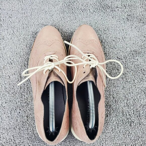 Cole Haan Original Grand Womens 6.5 Shoes Wingtip Oxford Sneaker Metallic Pink - Picture 7 of 10